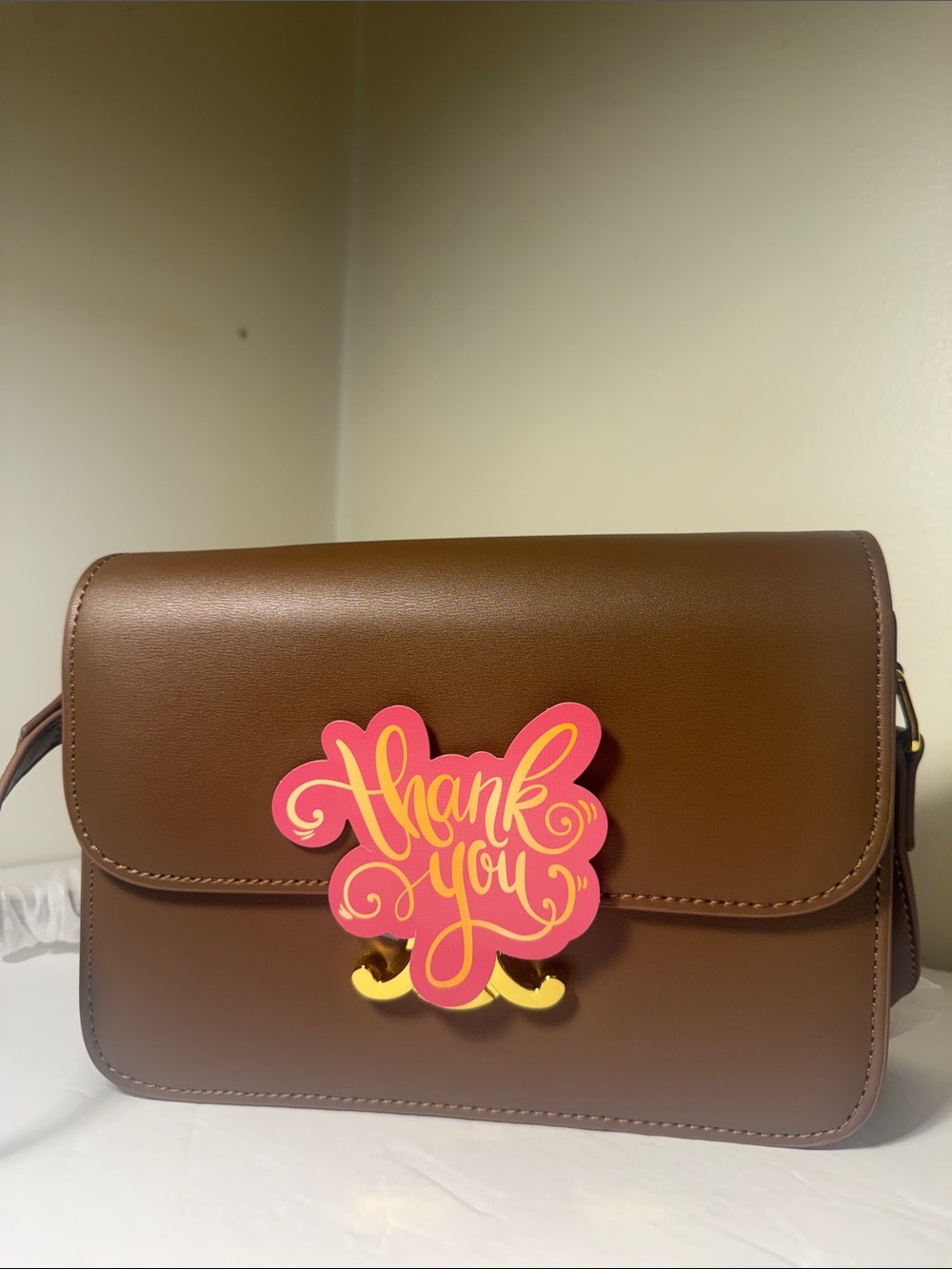 Smooth Brown Crossbody Bag with Flap - Everyday Shoulder Purse